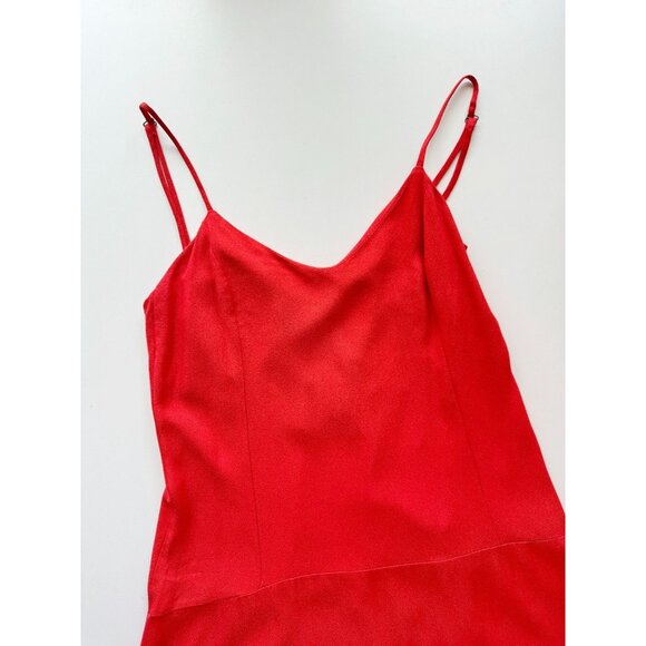 FARM RIO Red Viscose Crepe V-Neck Drop Waist Dress, Size P/S - Picture 7 of 13